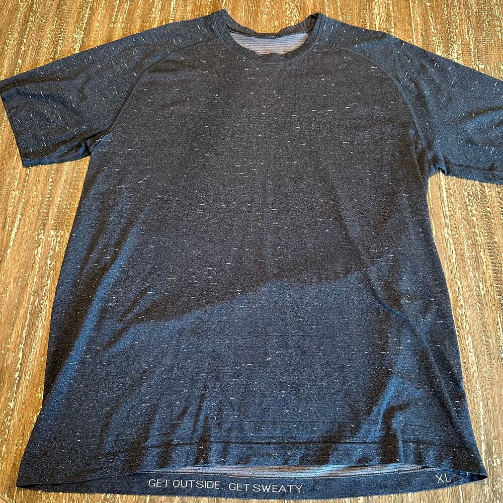 Lululemon Performance Workout S/S Vent Tech Top Tee Speckled Black Men’s Size XL